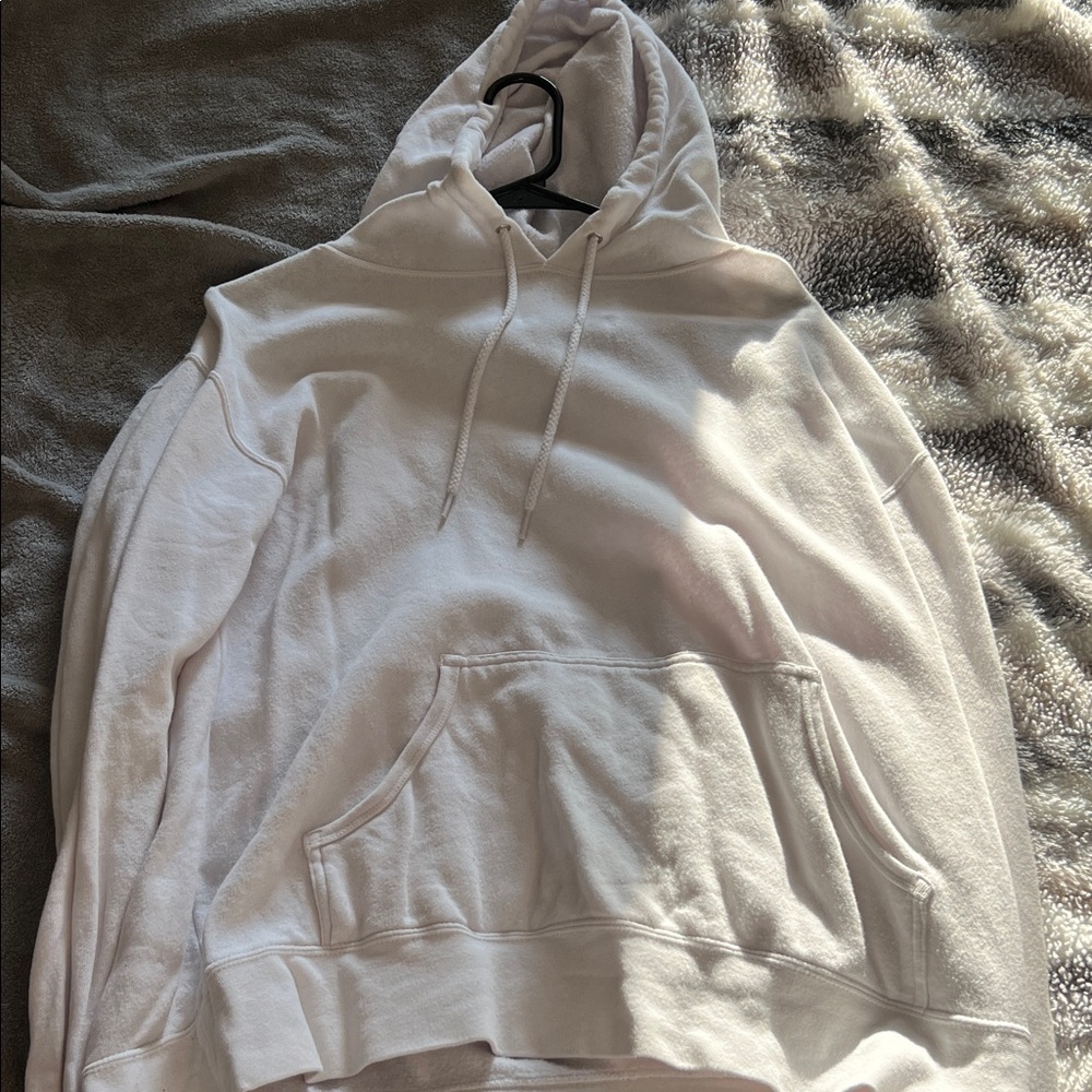 Mens basic white hoodie